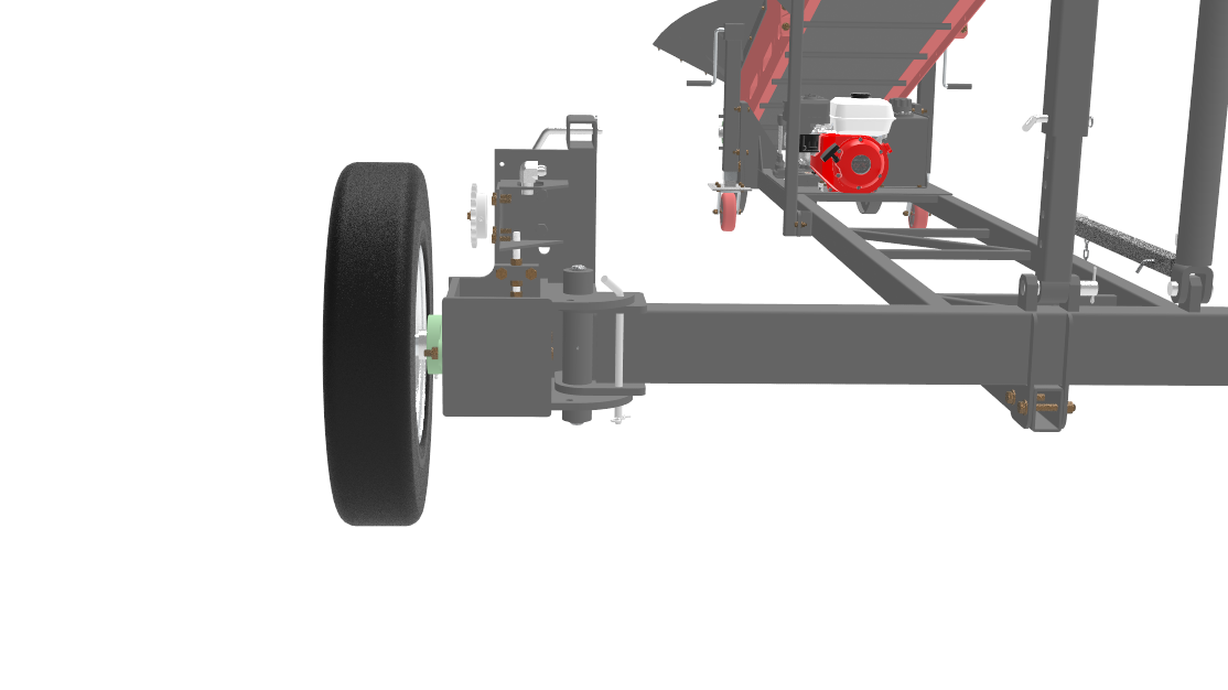 Conveyor with oscillating axle
