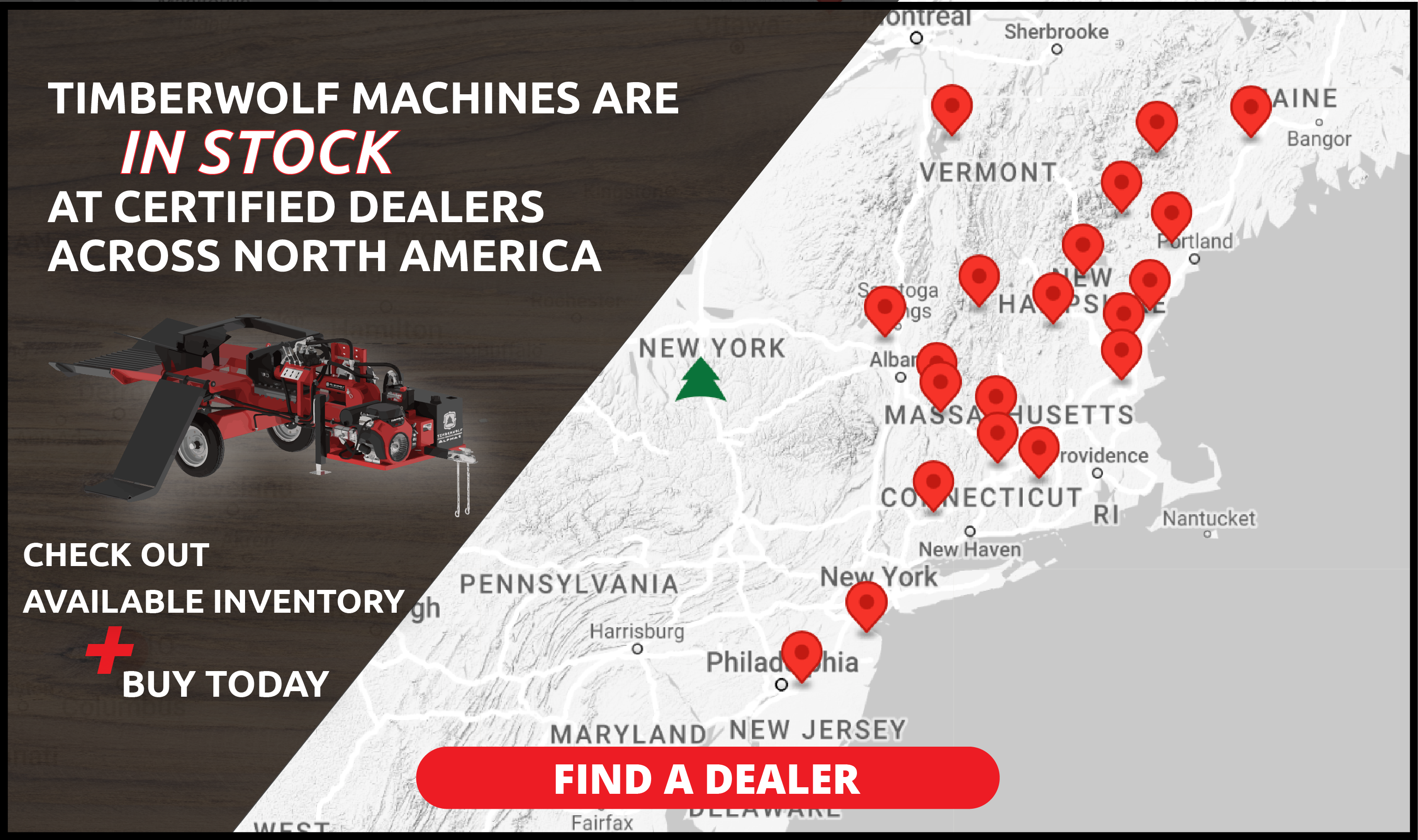 Timberwolf has certified dealers across North America