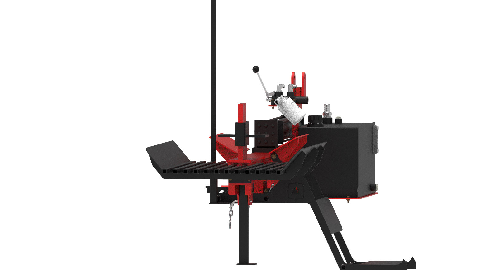 3-point log splitter with 4-way wedge