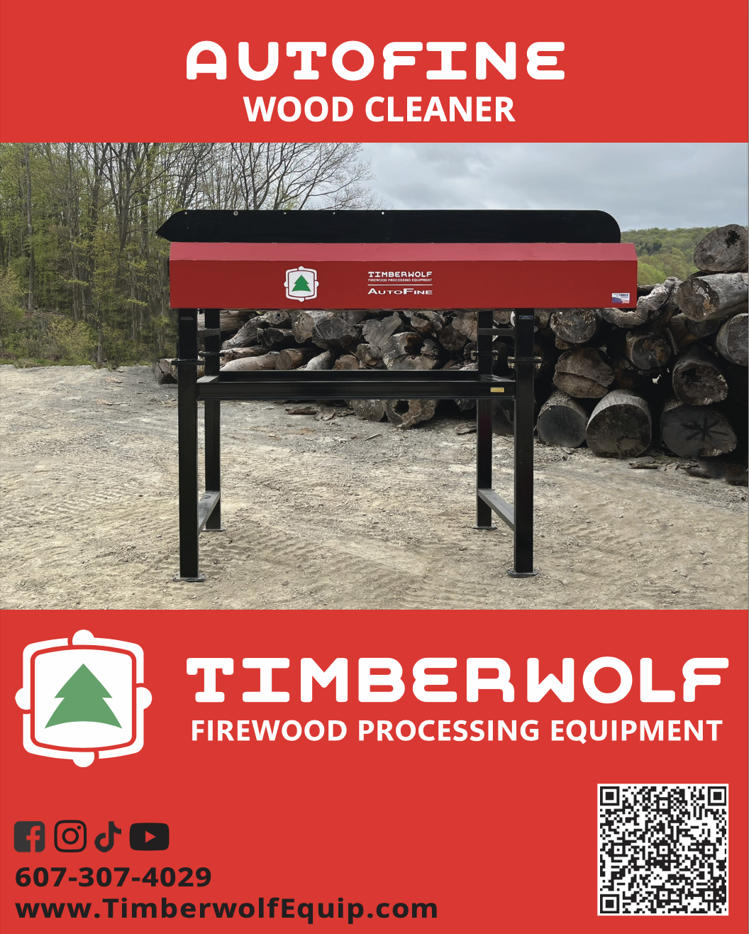 Timberwolf Firewood Processing Equipment AutoFine Wood Cleaner Technical Specifications Brochure Download