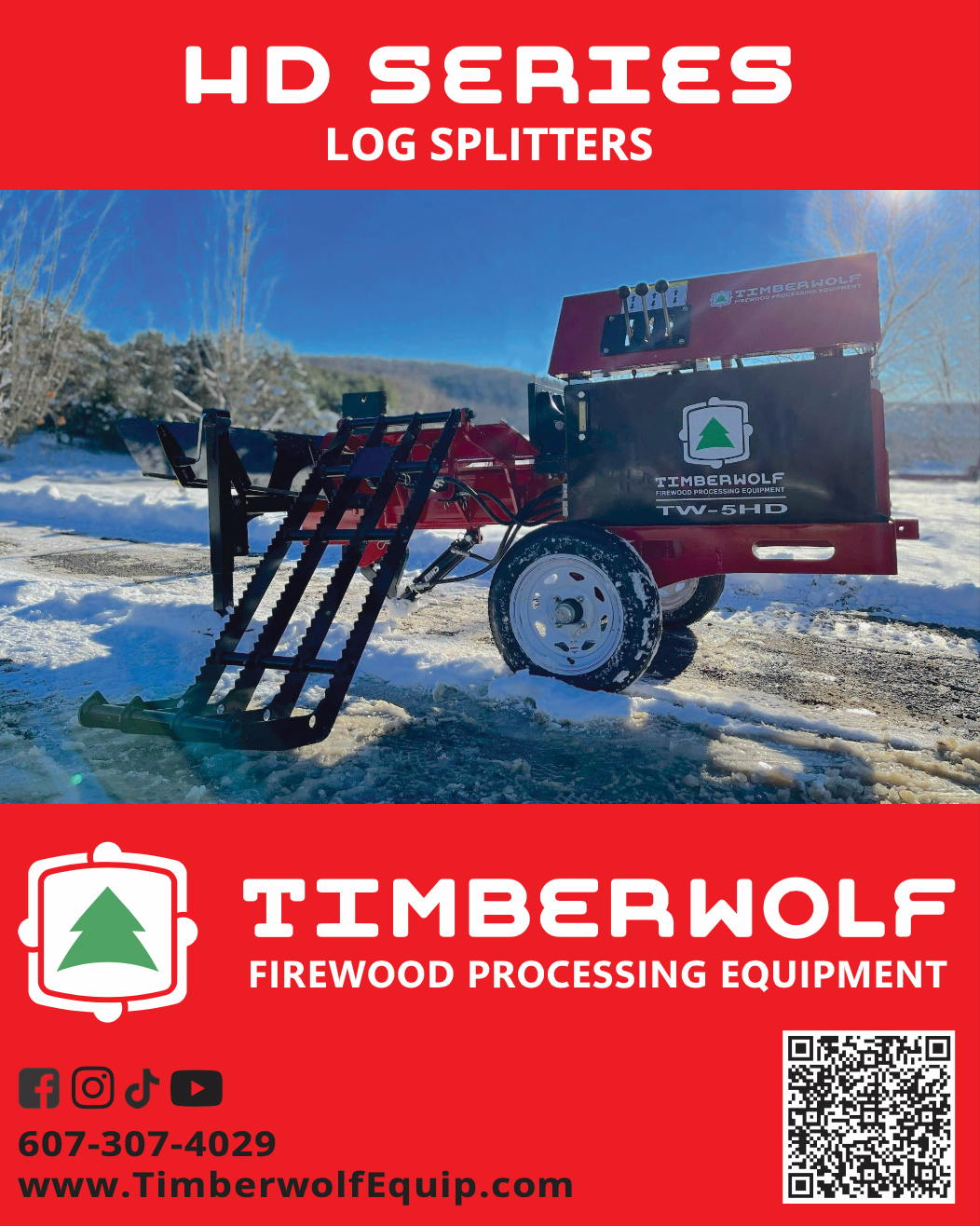 Timberwolf Firewood Processing Equipment HD Series Log Splitters Technical Specifications Brochure Download