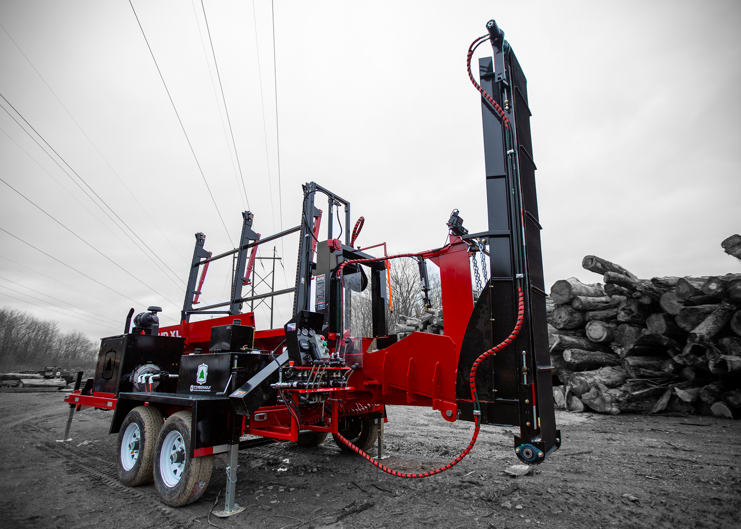 3-strand Commercial Firewood Processor with diesel engine